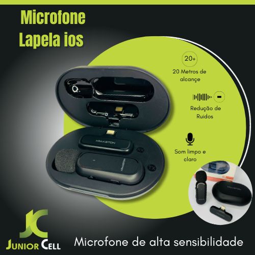 Microfone De Prender Sem Fio Metros De Recep O Canal Duplo Mk Junior Cell